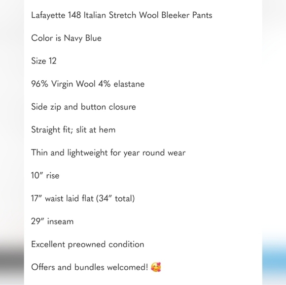 Lafayette 148 NWTs Bleeker Pants - Picture 9 of 14